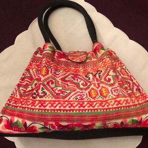 Multicolored Fabric Handbag